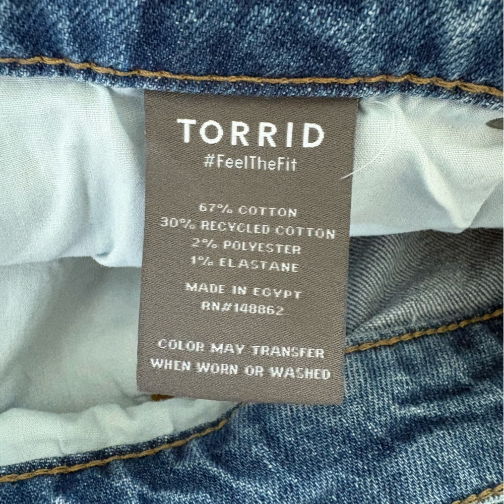 Torrid Barrel High Rise Drapey Denim Ranch Water Casual Straight Leg Jeans 12R - Picture 4 of 10